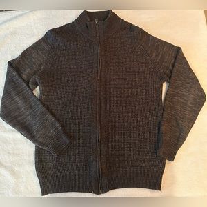 London Fog Men’s Full Zip Sweater Size S Small Grey Brown Winter